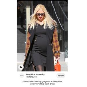 Seraphine Black Zip Detail Maternity Dress